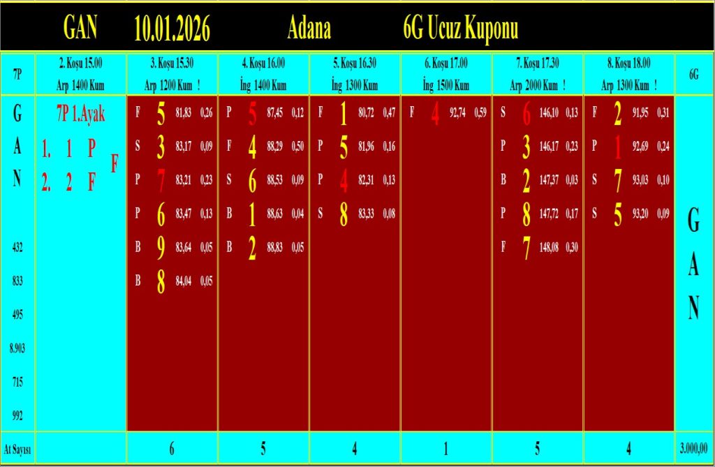 Adana GAN analiz çıktısı