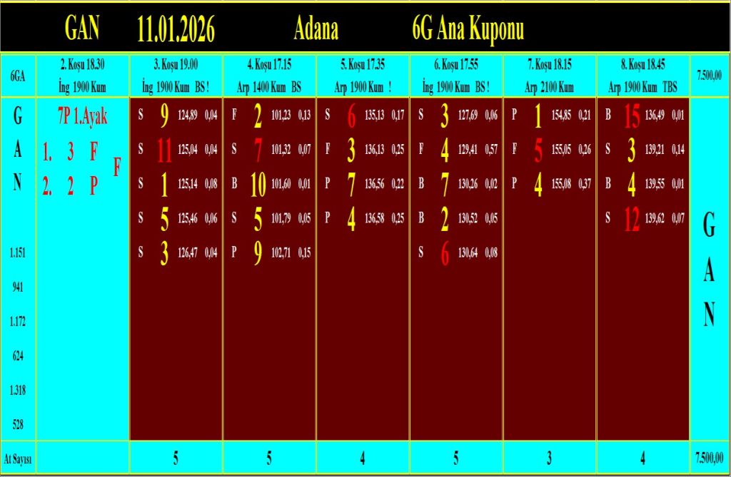 Adana GAN analiz çıktısı