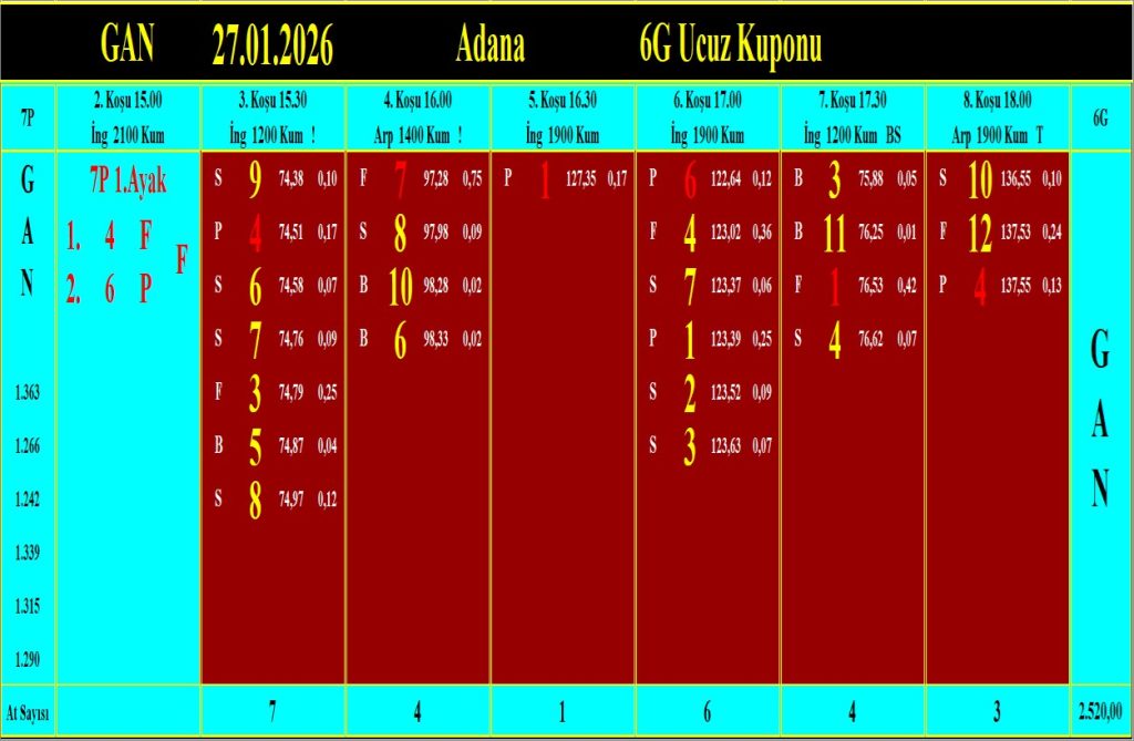 Adana GAN analiz çıktısı