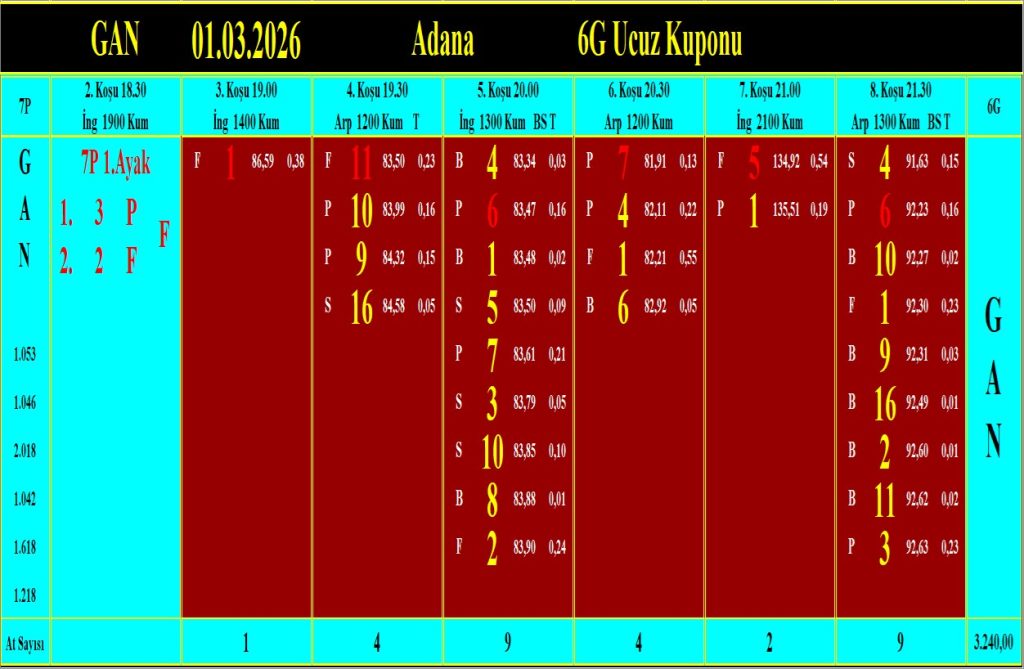 Adana GAN analiz çıktısı